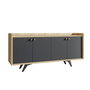 Hanah Home Consola 150x75x40 cm Antracita y Roble Fabricada en Tablero de Partículas